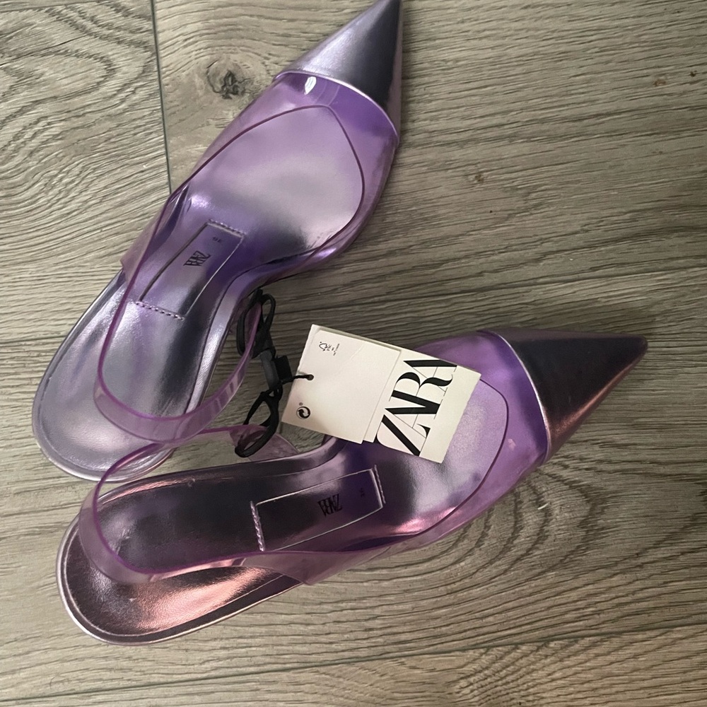 Zara blogger’s favorite Purple slingback heels size 6